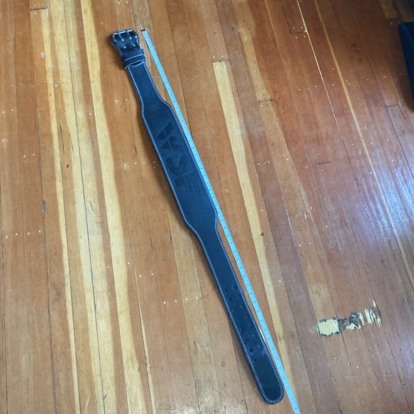 Men’s WSF black leather weightlifting belt - Picture 6 of 6